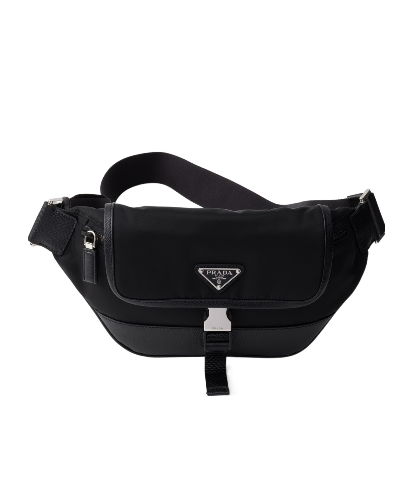 Re-Nylon and Saffiano leather shoulder bag