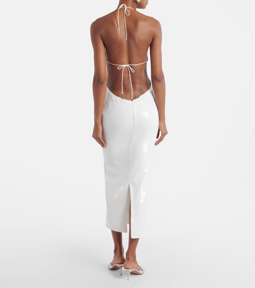 Cindy sequined halterneck midi dress
