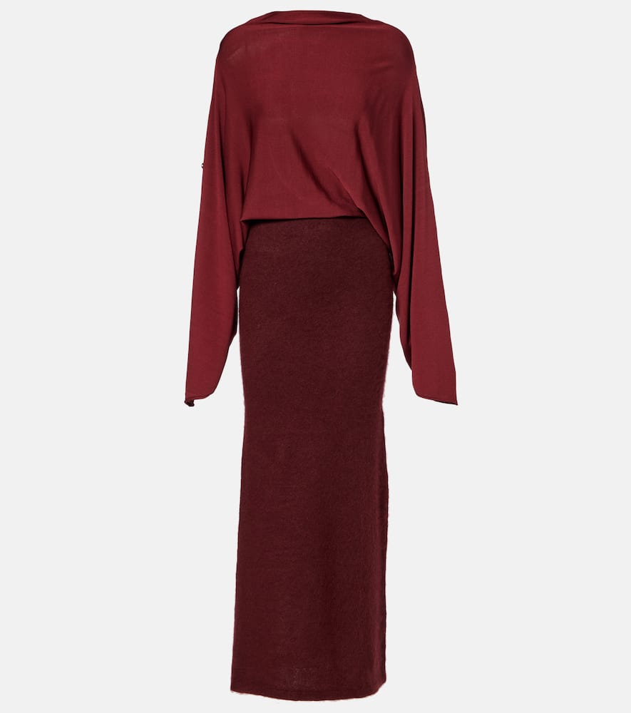 Pine caped maxi dress