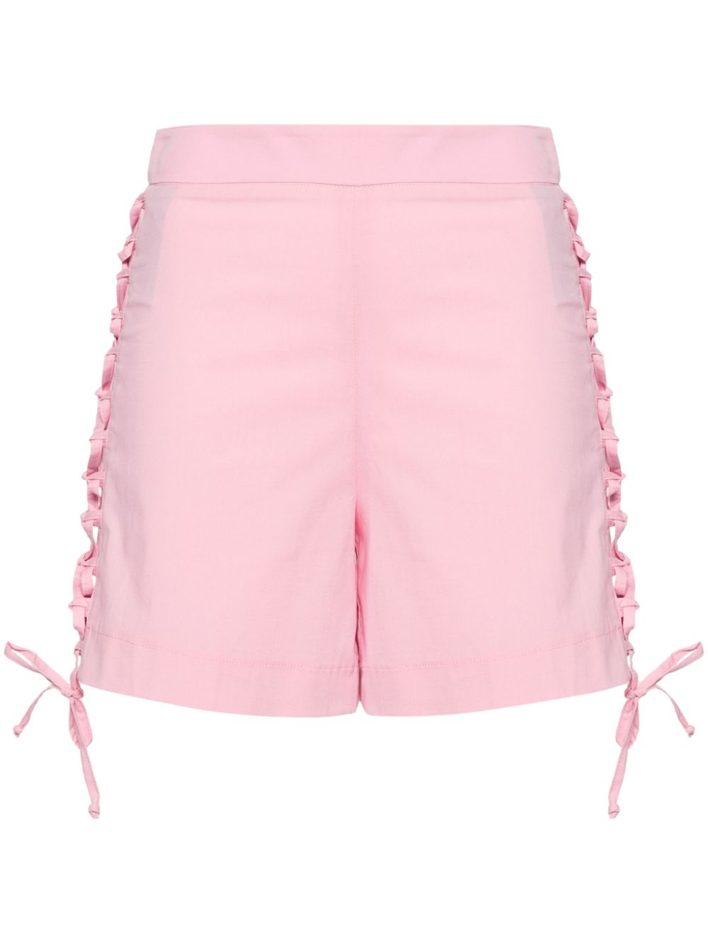 Lace-up poplin shorts - Pink