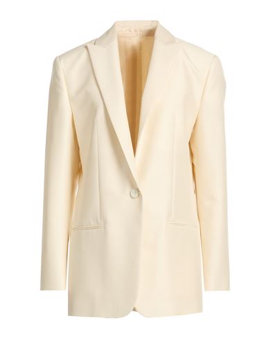 Woman Blazer Ivory Size 6 Virgin Wool, Silk