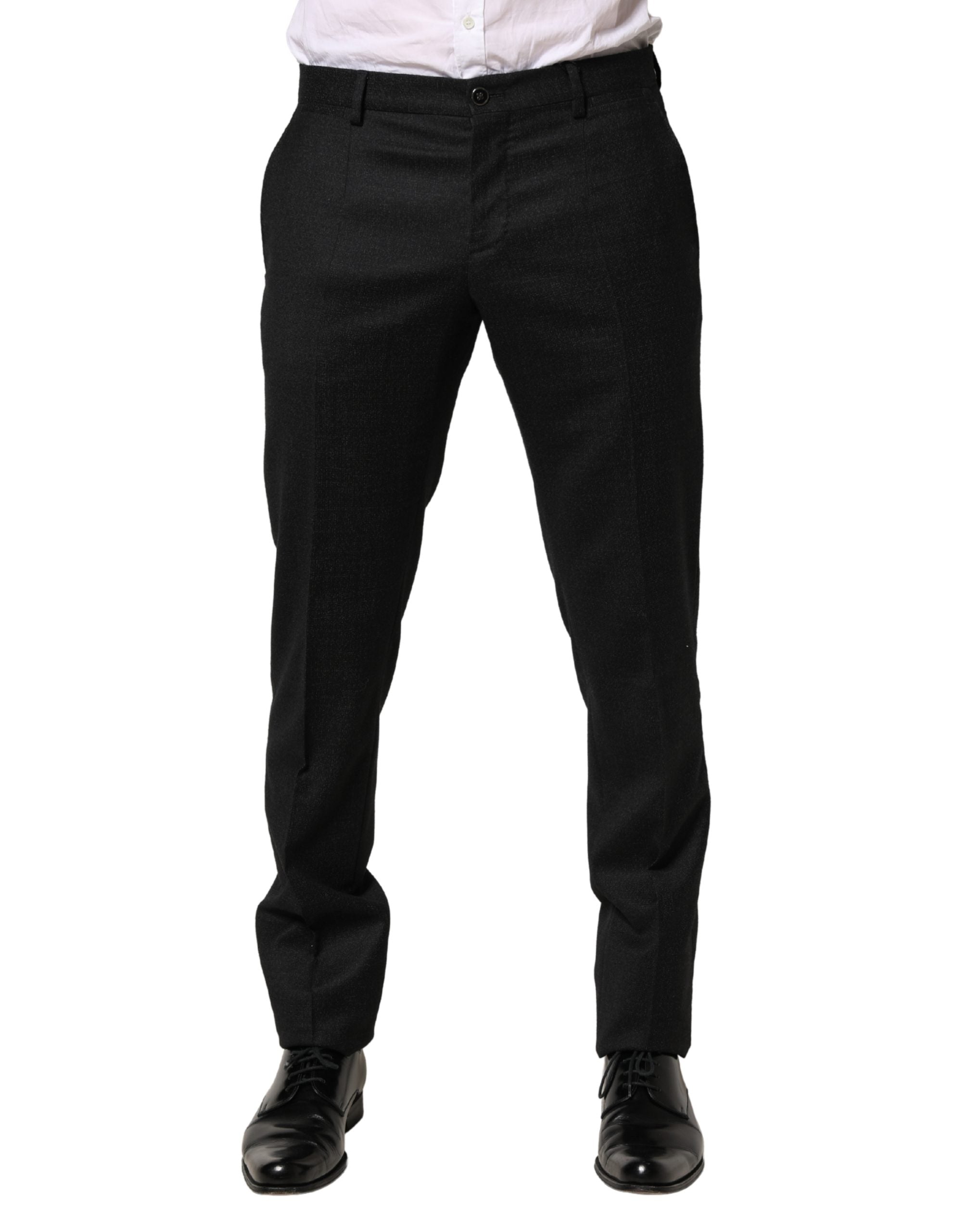 Virgin Wool Trousers — Black