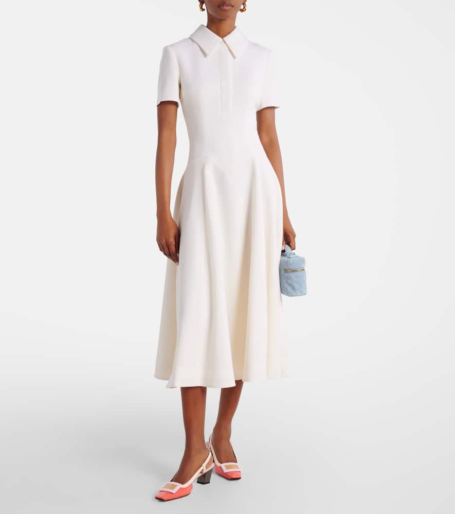 Jody pleated wool midi dress