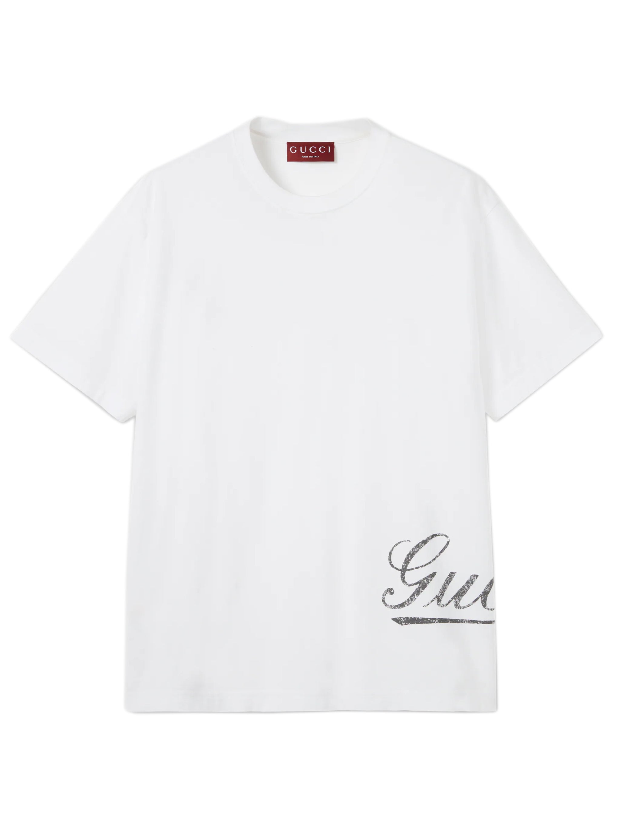 Script Logo Print Crewneck T-Shirt with Short Sleeves
