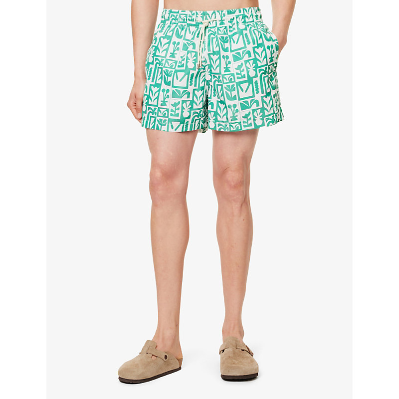 Arrels Barcelona 남성 Mens Green Blooming Timo Printed Swim Shorts S 75521340