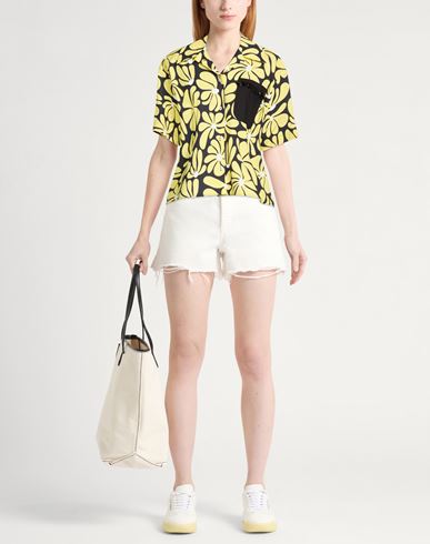 Woman Shirt Yellow Size 2 Cotton, Elastane