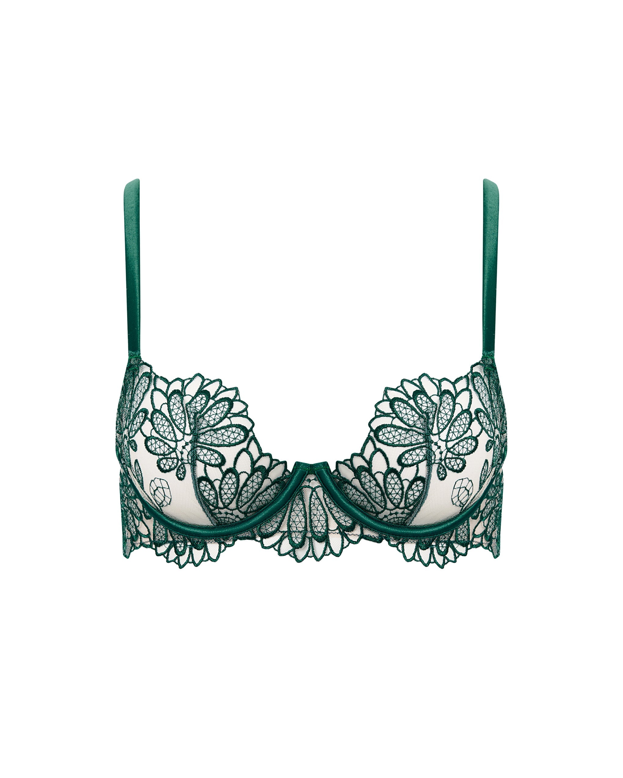 Bluebella Amaris Sheer Floral Bra Green