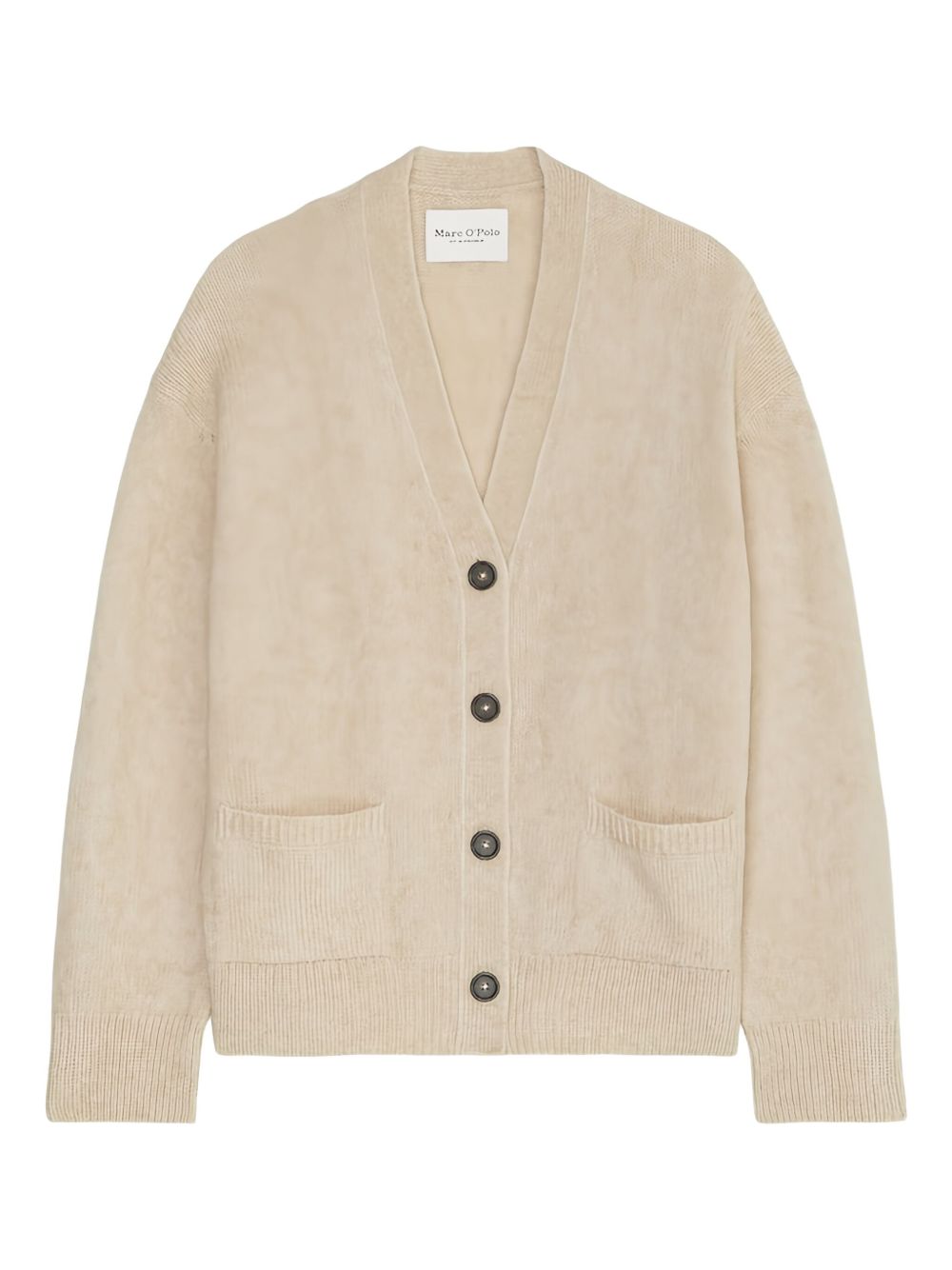 Button-front V-neck cardigan - Neutrals