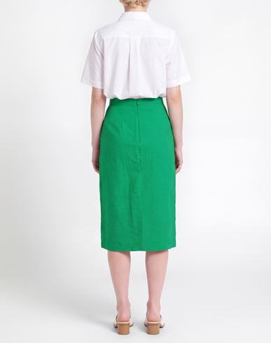 Woman Midi skirt Green Size 10 Linen, Lyocell, Cotton