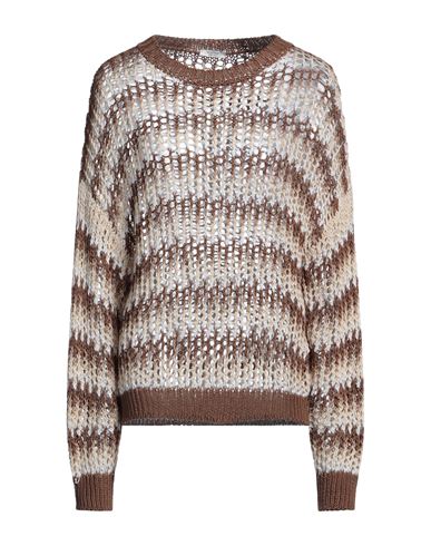 Woman Sweater Brown Size 4 Cotton, Polyester