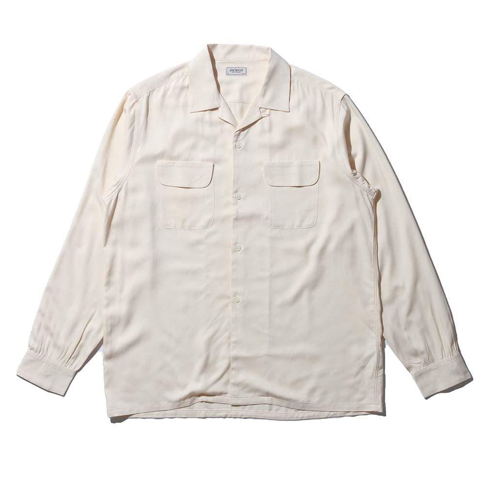 Open Collar Rayon Shirt Ecru