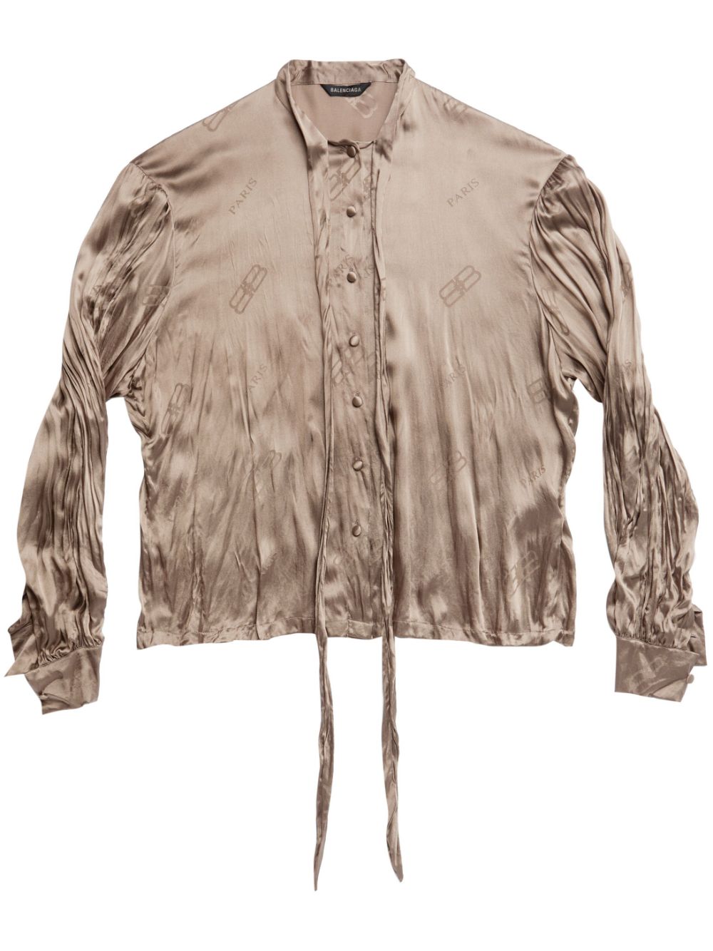 BB logo-print silk shirt - Neutrals