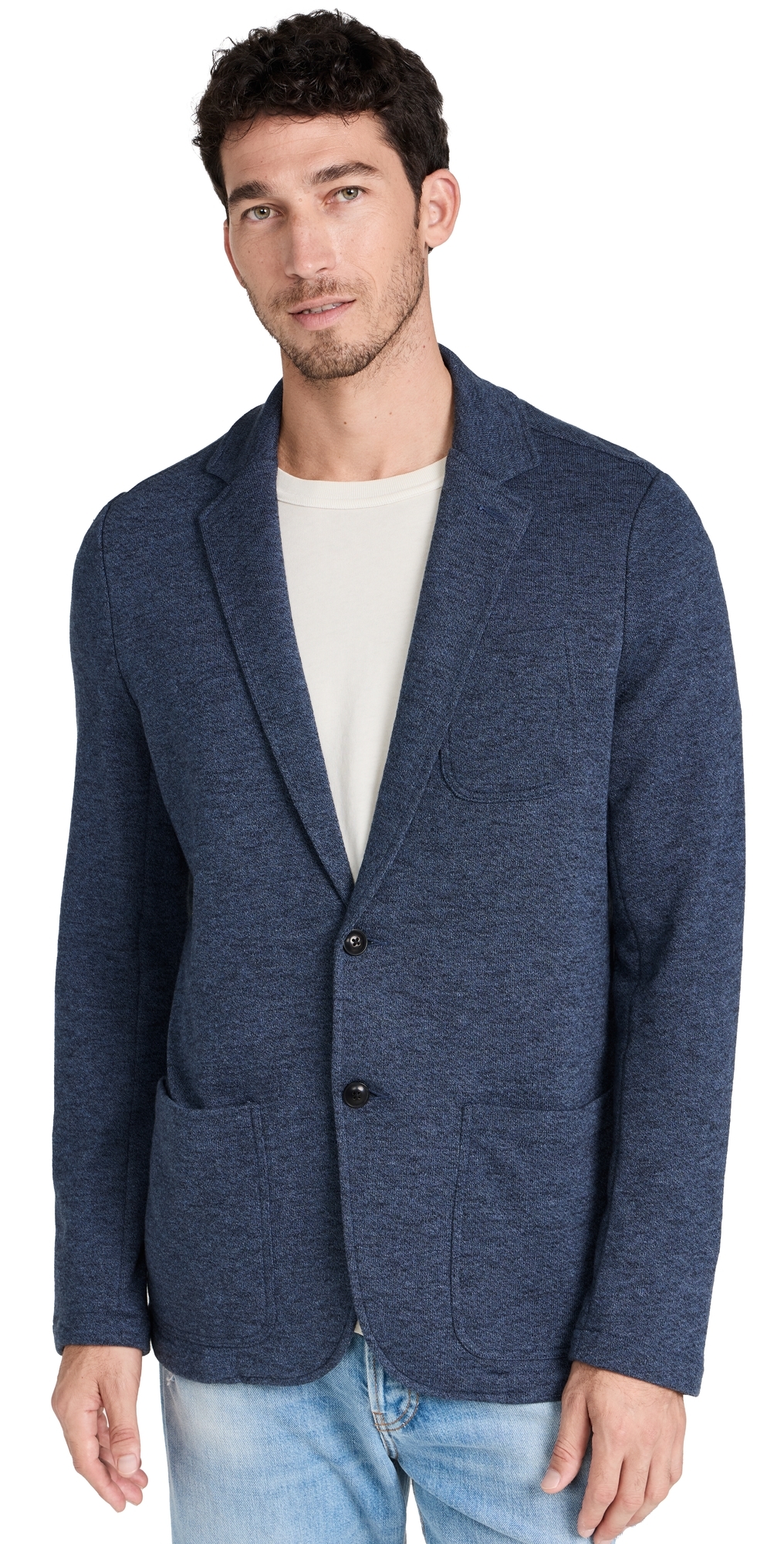 Inlet Knit Blazer Deep Navy Melange