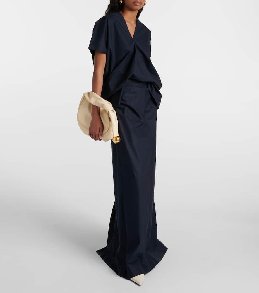 Mid-rise cotton maxi skirt