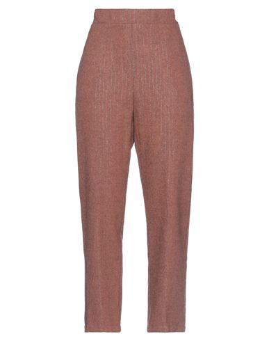 Soallure Woman Pants Brown Size 4 Cotton, Polyester