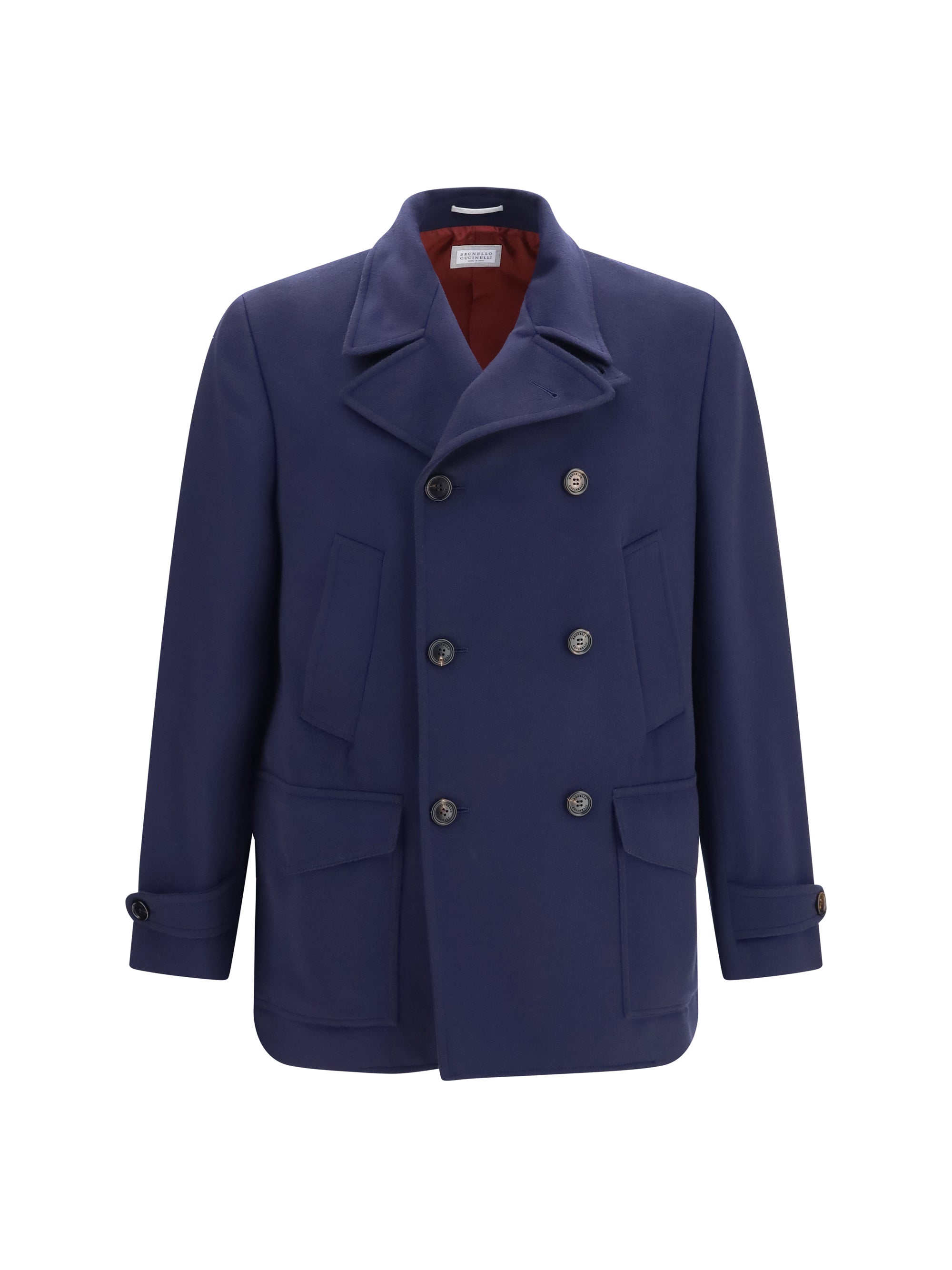 Double-Breasted Wool Coat — Navy