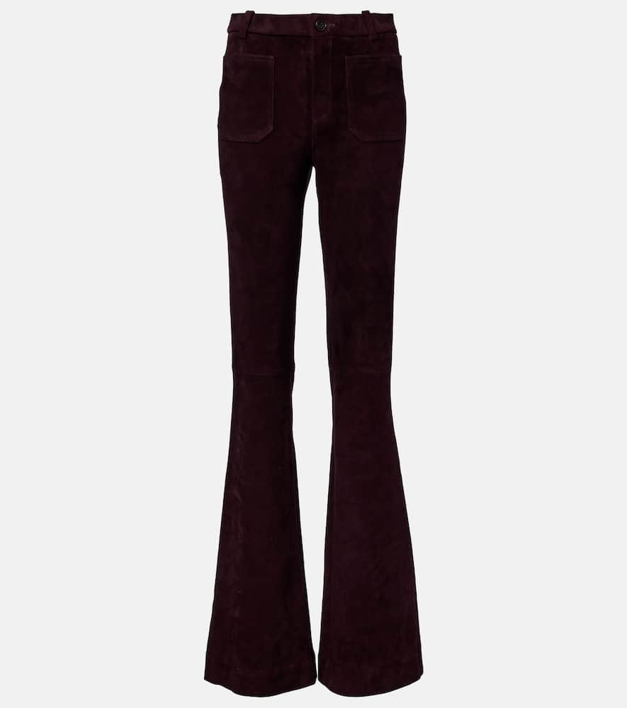 Laurent suede flared pants