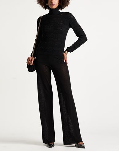 Woman Turtleneck Black Size M Viscose, Wool, Polyester