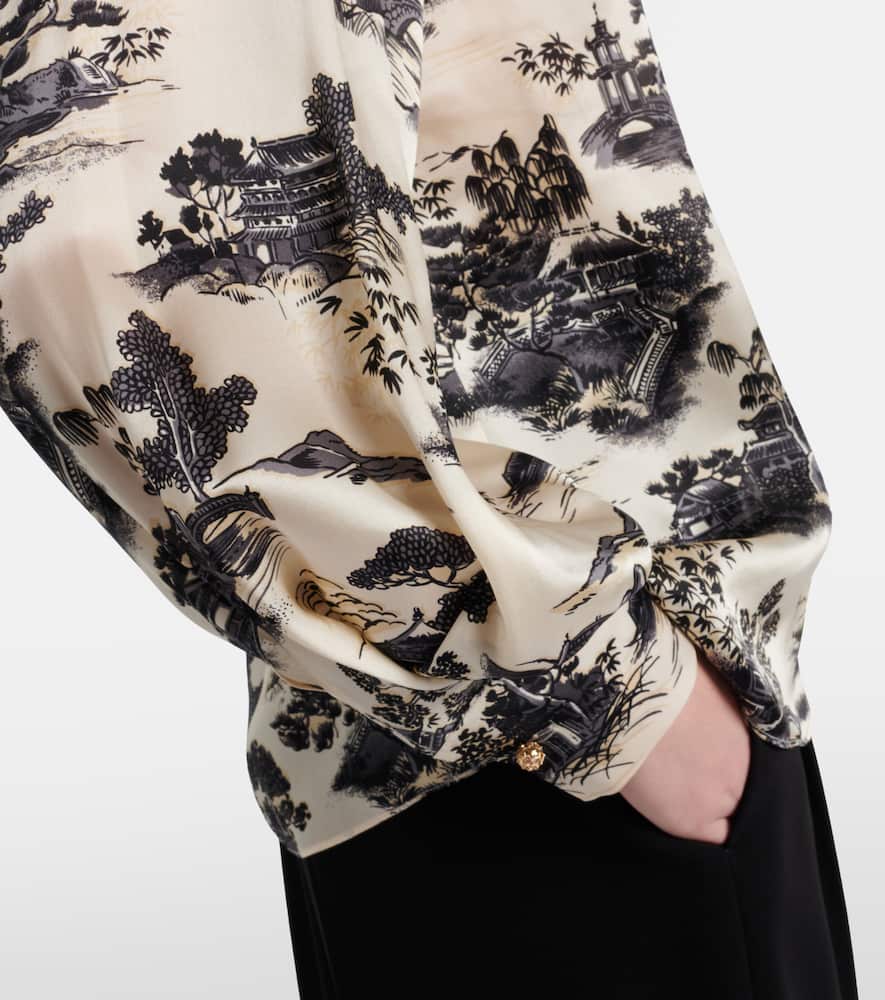 Vetro printed silk satin shirt