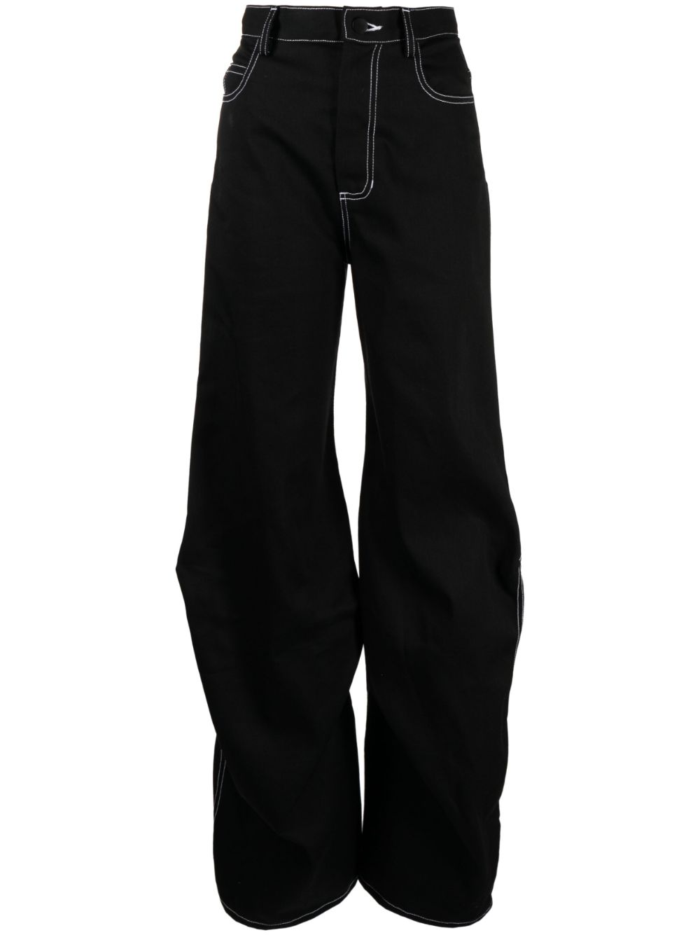 High-waisted wide-leg jeans - Black
