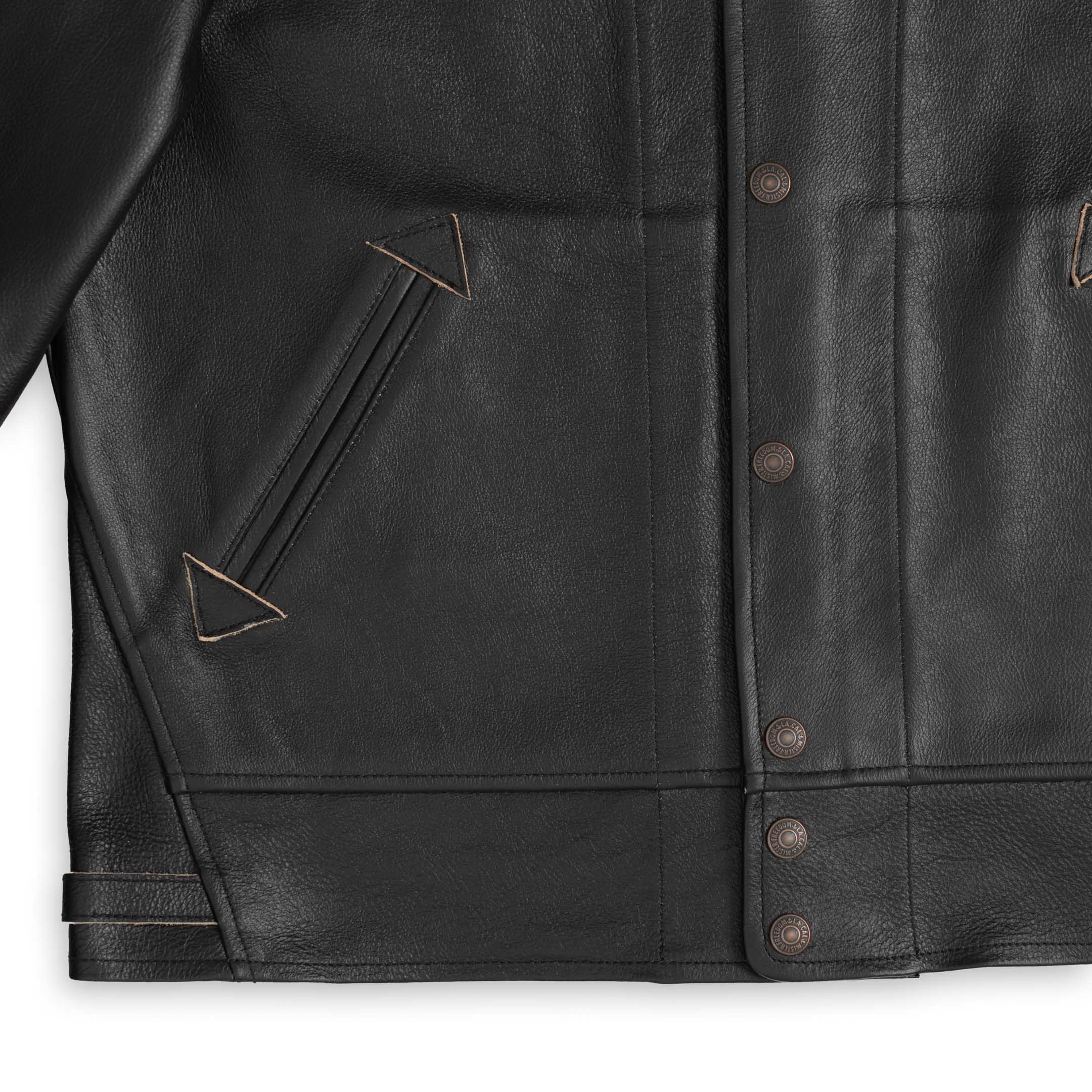 Campus 'Stud' Leather Jacket Black