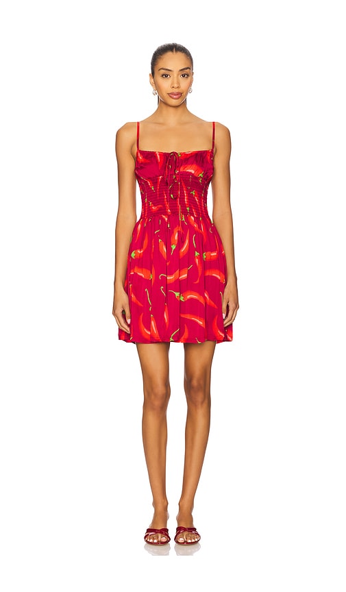 Leslie Amon Slip Corset Mini Dress in Red. -  XL also in L, M