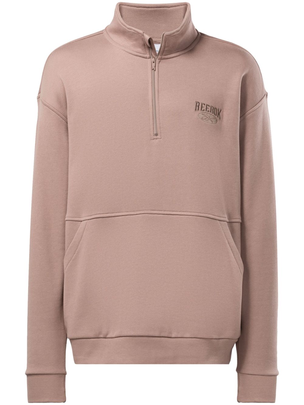 Logo-embroidered quarter-zip sweatshirt - Brown