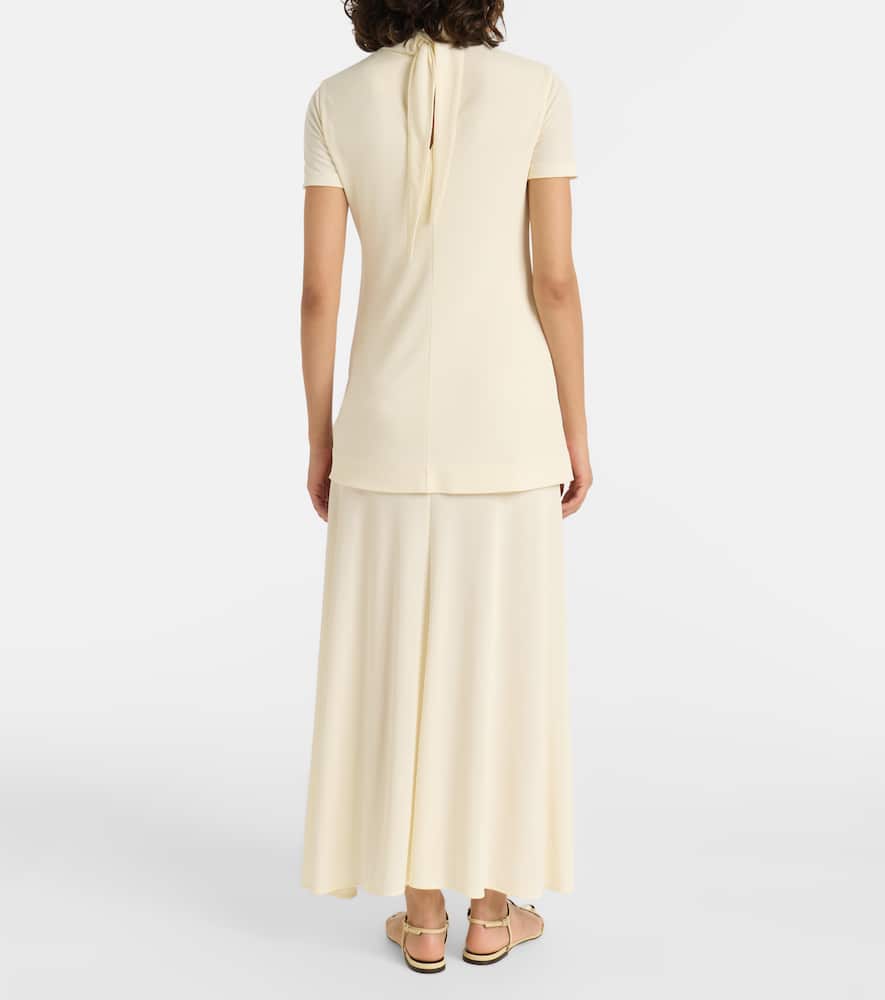 Layered crêpe maxi dress