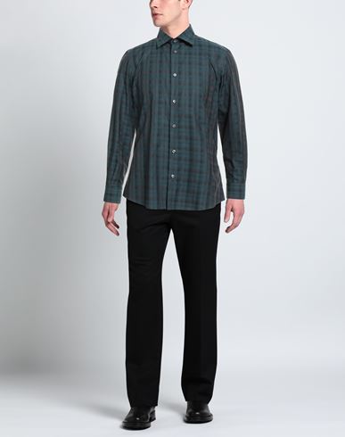 Man Shirt Deep teal Size L Cotton