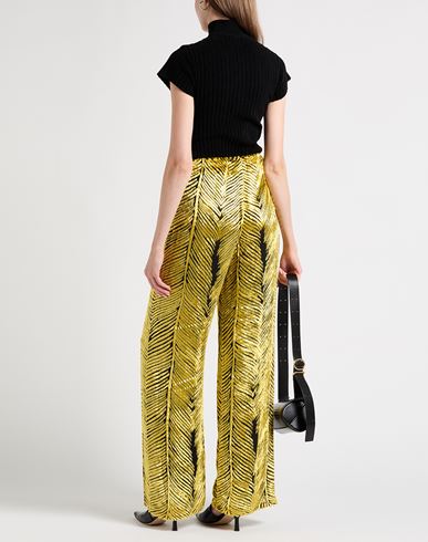 Woman Pants Yellow Size 4 Viscose, Silk