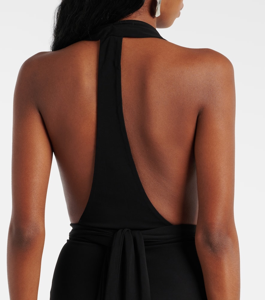 Trapeze draped jersey gown