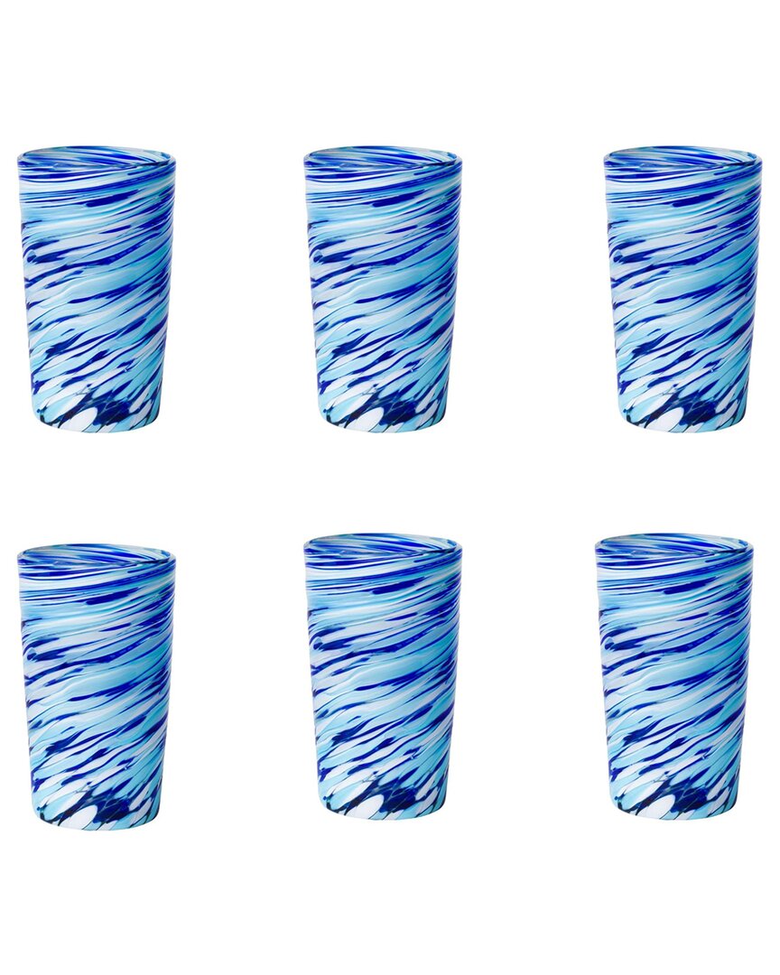 Set of 6 Malibu Mexican Glassware: Hiball