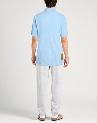 Man Polo shirt Sky blue Size M Cotton