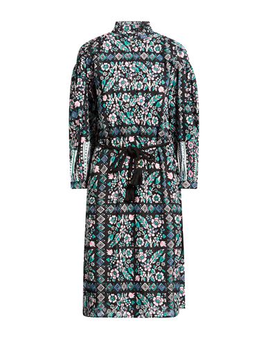 Woman Midi dress Black Size 8 Cotton