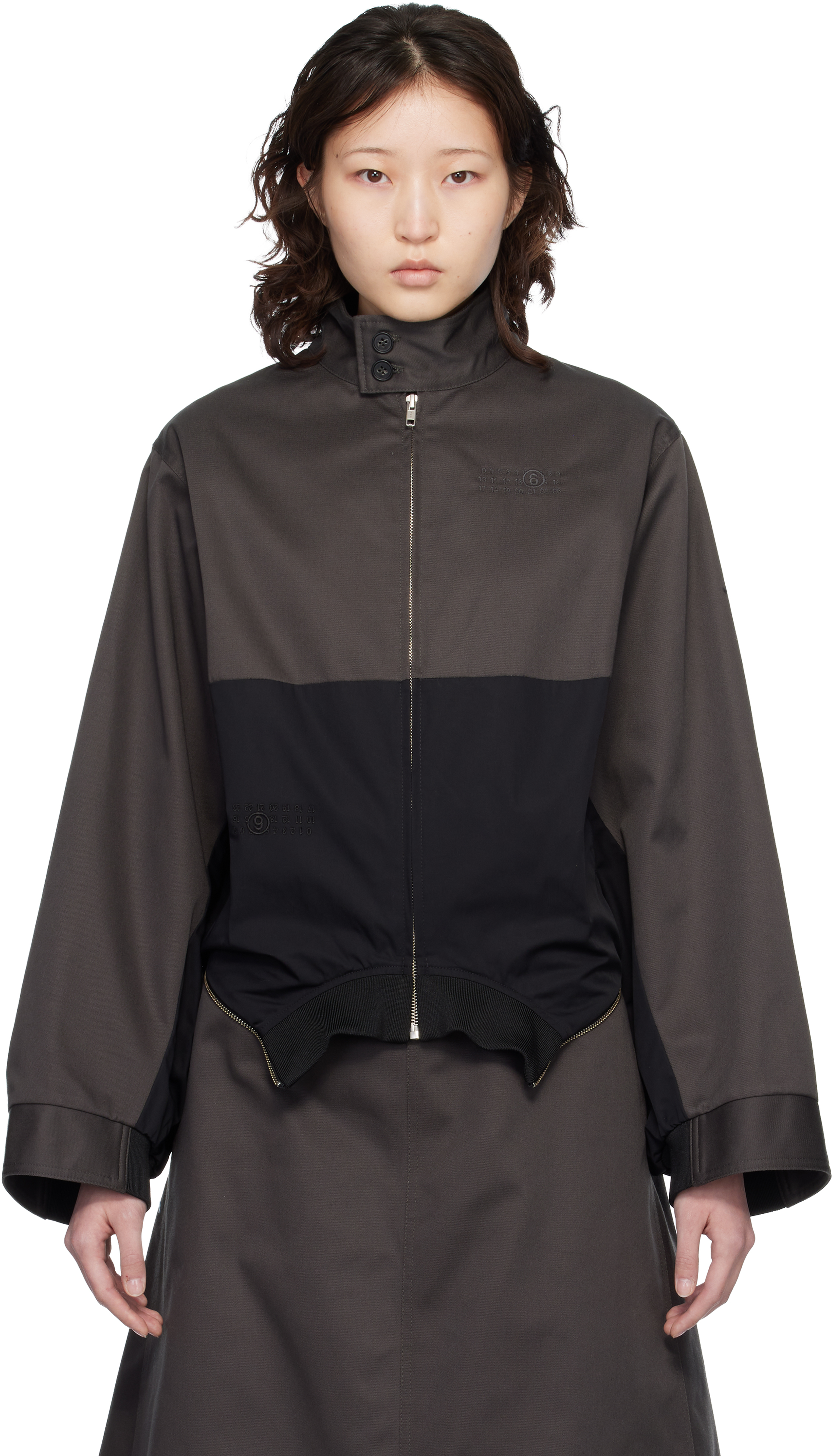 Black Mirrored Two-Tone Zip Jacket