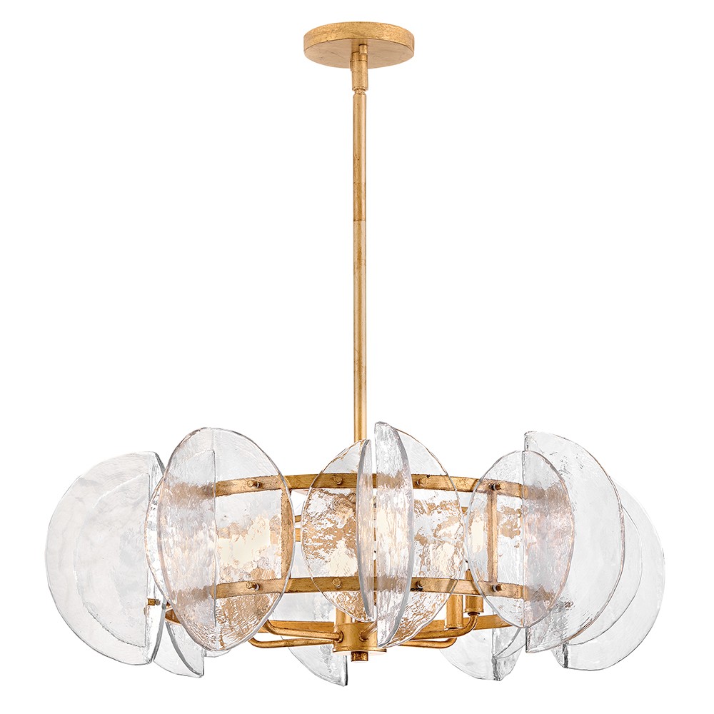 Distressed Brass LED Chandelier from the Seraphina Collection