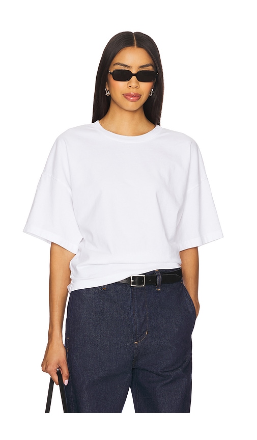Enza Costa Supima Curve Tee in Black - Black. S also in XS