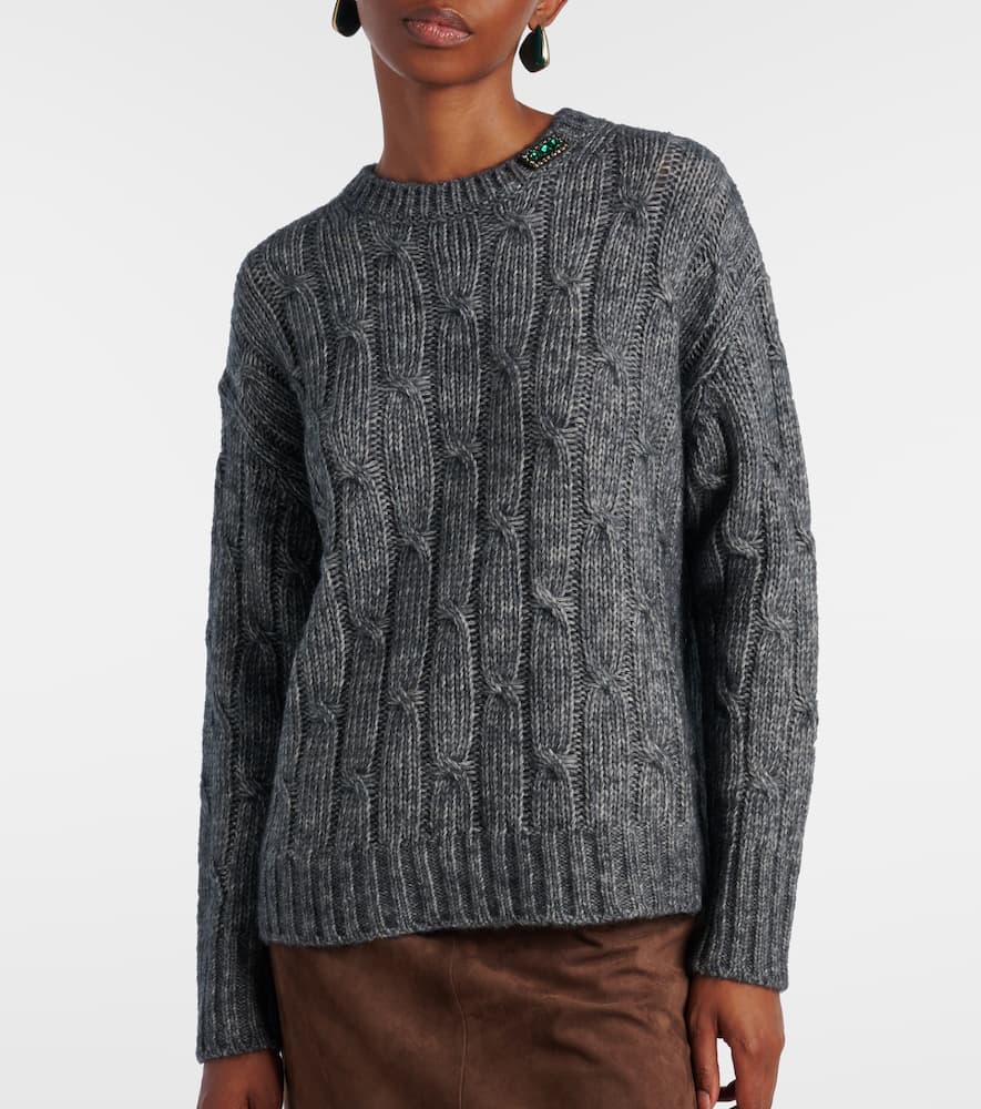 Cotton, alpaca, and wool sweater