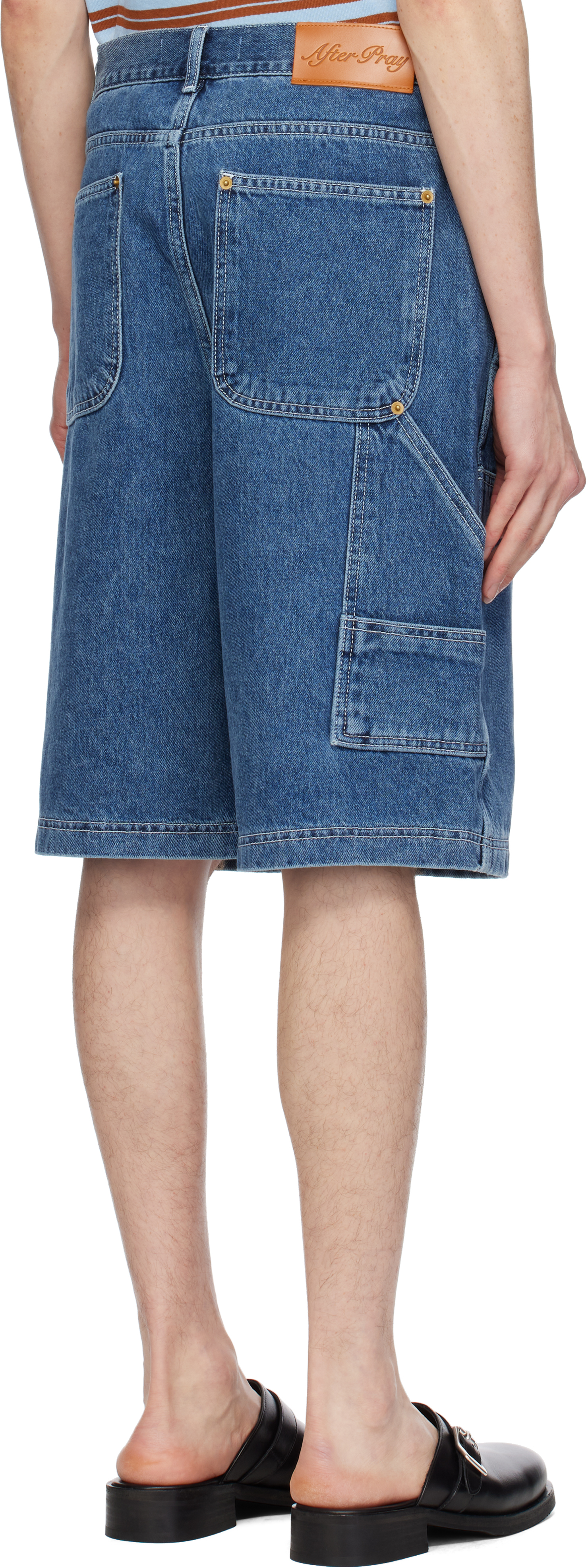 AFTER PRAY Blue James Carpenter Denim Shorts