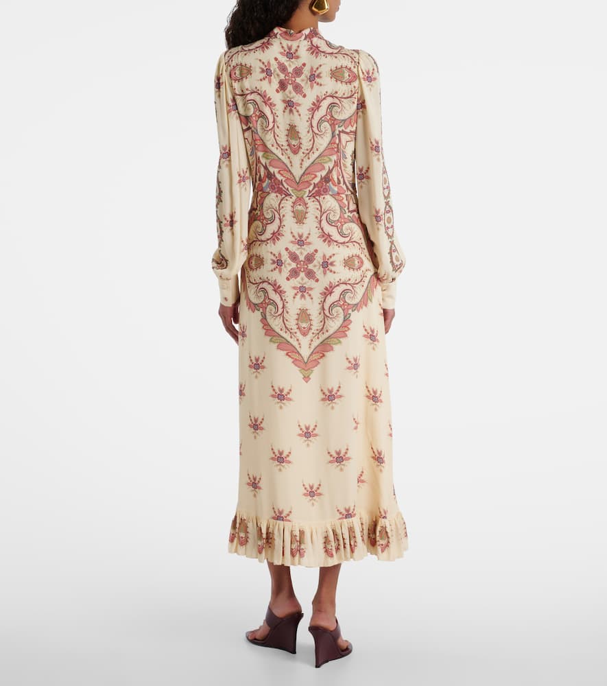 Cutout printed midi dress