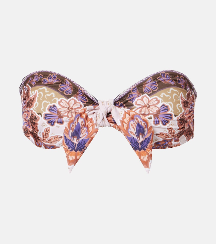 Savannah printed bandeau bikini top