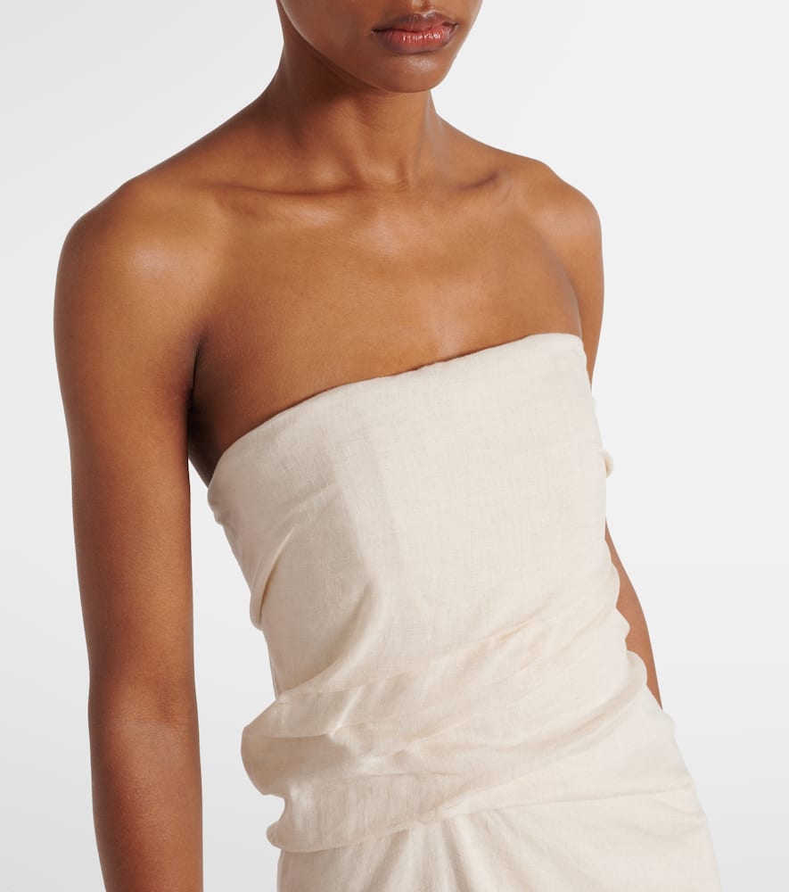 Caravaggio draped linen maxi dress