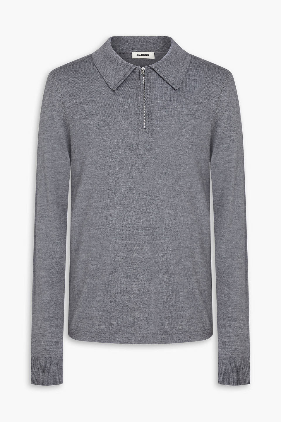 Wool-blend polo sweater - Gray - XS