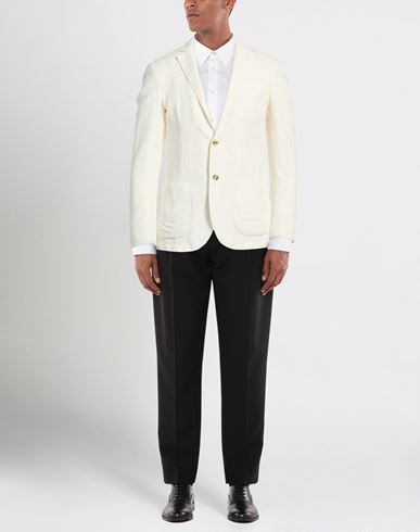 Man Blazer Ivory Size 36 Cotton, Linen, Mohair wool