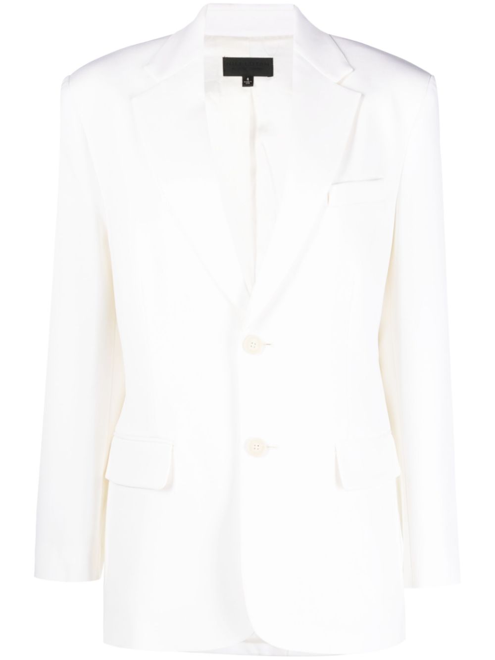 Shoulder-pads single-breasted blazer - White