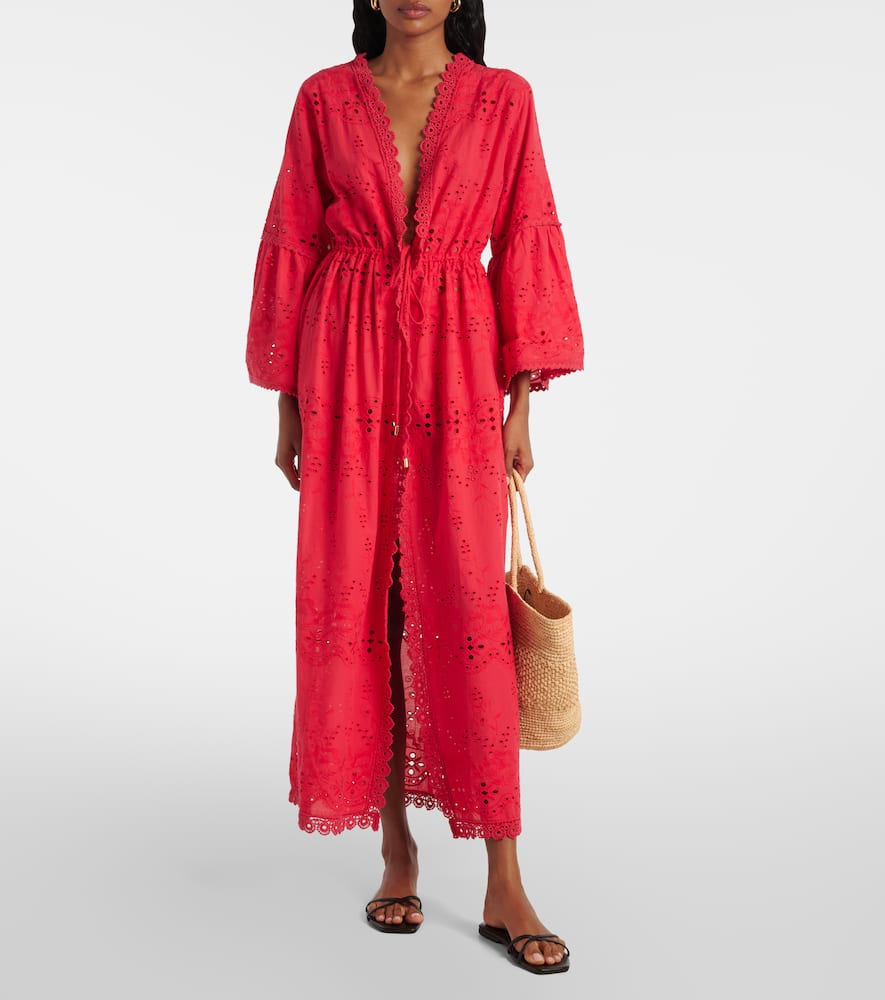 Tallulah embroidered cotton kaftan