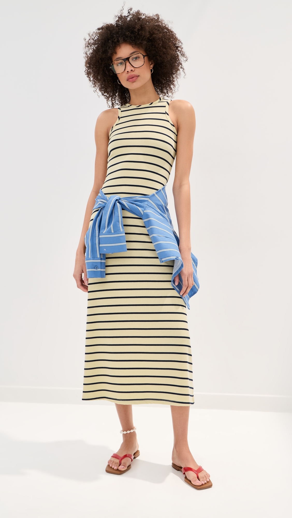 Sloane Dress Yellow/Blue