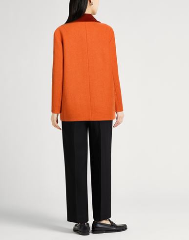 Malìparmi Woman Coat Orange Size 10 Wool, Polyamide, Viscose, Cotton