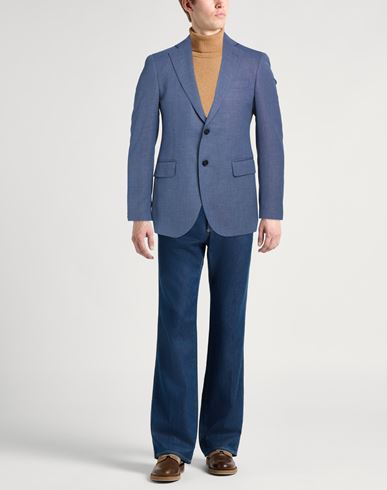 Man Blazer Slate blue Size 40 Polyester, Virgin Wool, Elastane