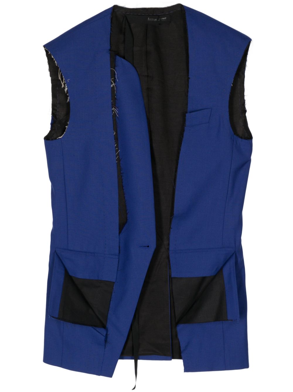 Panelled wool vest - Blue